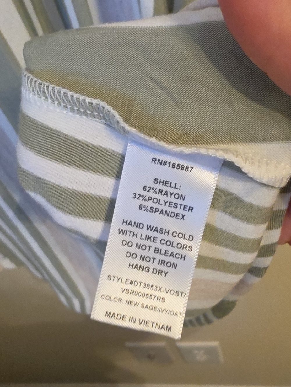 Naif Green and White Striped Short Dolman Sleeve Tunic Blouse. NWT. - Picture 4 of 4